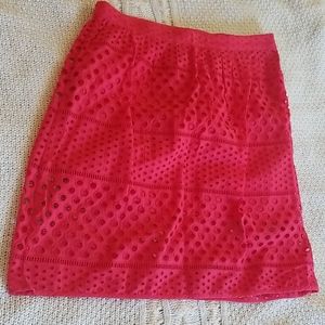 Darling hot pink eyelet midi LOFT